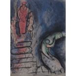 Marc Chagall, lithograph, Ahasueris sends Vashti away, Mourlot ref: 251, 1960, Verve bible issue,