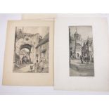 Cyril Barraud, folder of etchings, Rye views, signed in pencil, (9).