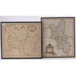 Robert Morden, Antique hand coloured map engraving, Huntingtonshire, image 14" x 16.