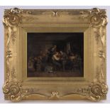 19th century Continental School, a finely detailed oil on canvas, a busy scene in the classroom,