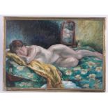 Rudolph Francis, oil on canvas, reclining nude, signed, 25" x 36", framed.