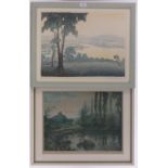 Concord & Cavendish Morton, colour linocut, extensive landscape, signed in pencil by both, image 15.