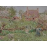 Arthur Foord Hughes (1856-1934), watercolour, Carter's Farmhouse, Elms Lane, Pett, signed, 9" x 13",