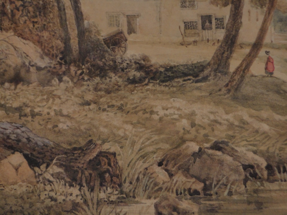 2 -19th century watercolours, English rural scenes, 1 indistinctly signed, largest 14" x 11", - Image 3 of 4