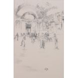 James McNeill Whistler, original lithograph, Long Gallery, The Louvre 1894,
