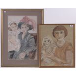 Maureen Klugman, 3 coloured pastels (2 portraits and a still life) framed, (3).