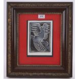 Geoffrey Key (born 1941), mixed media hand colour woodcut print, bird study, signed and dated 1985,