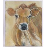 Clive Fredriksson, oil on canvas, Jersey cow, 34" x 27", unframed.