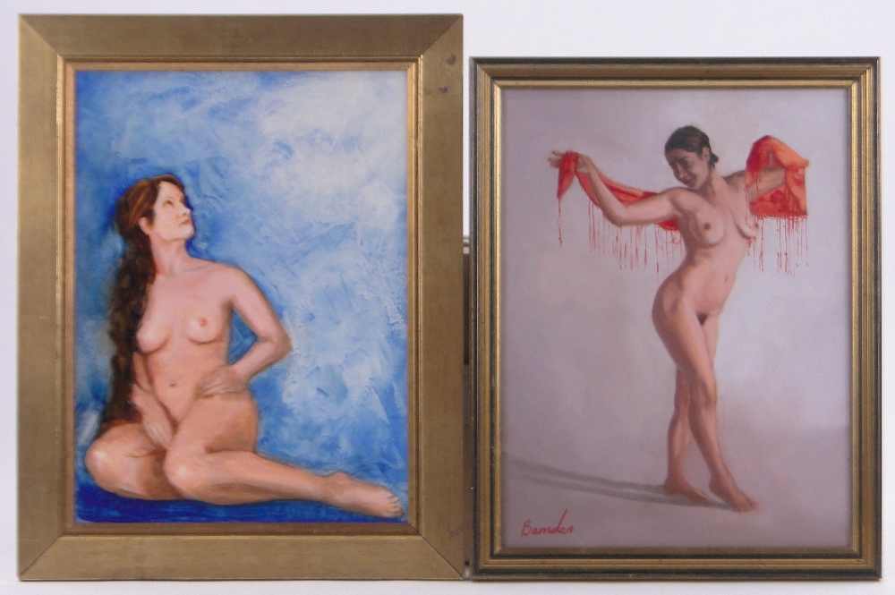 Mark Barnden, 8 oils on canvas and board, nudes and portraits, largest 24" x 14", framed, (8).