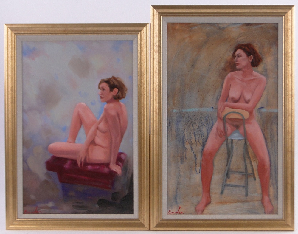 Mark Barnden, 8 oils on canvas and board, nudes and portraits, largest 24" x 14", framed, (8). - Image 5 of 8