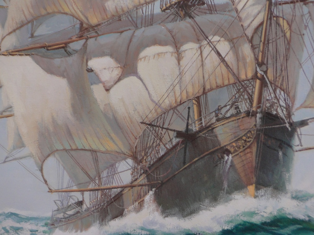 Rodney Charman (born 1944), marine oil on canvas, The Ariel and The Post ship Scotia circa 1876, - Image 2 of 4