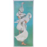 Clive Fredriksson, oil on canvas, geese, 48 " x 20", unframed.