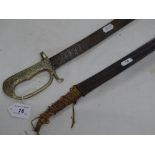 Cavalry sword with engraved blade,