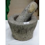 A granite pestle and mortar