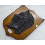 Cast iron plaque of Queen Victoria,