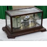 Barograph in glazed mahogany case