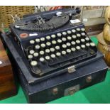 A Remington portable typewriter with carry case