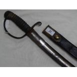 A 19th century short sword with shagreen grip and scabbard