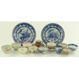 A group of 18th century and later Oriental porcelain, including 10 various rice/tea bowls, (16).
