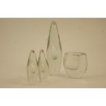 Three Orkidea glass vases designed by Timo Sarpeneva for Iittala,