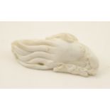 Chinese pale celadon green carved jade fingered citron (Buddha's hand), late 19th Century,