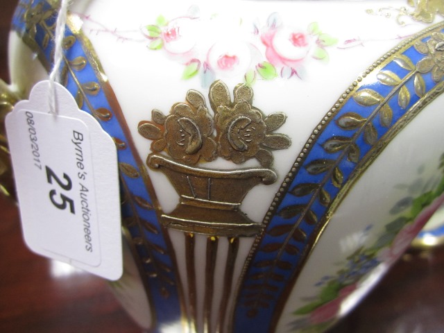 Noritake porcelain hand decorated landscape vase, - Image 6 of 9