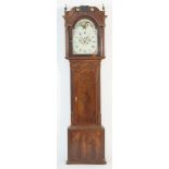 Late George III mahogany and inlaid eight day longcase clock, circa 1810,