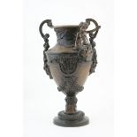 Decorative cast bronze pedestal vase, 20th Century,