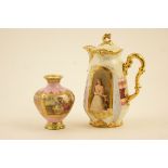 Viennese porcelain lidded jug,