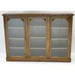 Victorian walnut glazed bookcase,