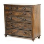 Rare Victorian scumballed pine chest of drawers, having a simulated painted rosewood finish,