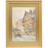 Thomas W Walshaw (1860-1906), The Old Bear and Billet, Lower Bridge Street, Chester, watercolour,