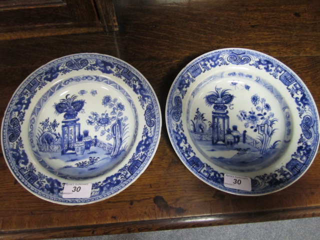 Selection of Chinese blue and white Export plates, - Image 9 of 12