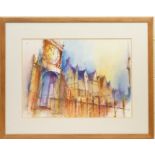 Ian Fennelly (Contemporary), The Eastgate, Chester, watercolour, pen and ink, signed,