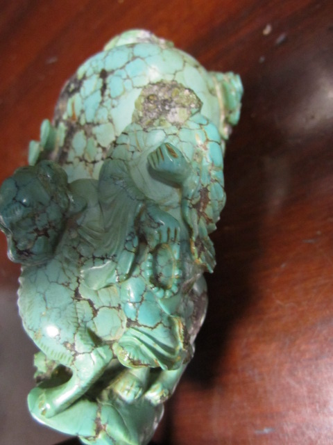 Chinese fragmentary carved turquoise snuff bottle, 19th Century or earlier, - Image 6 of 10