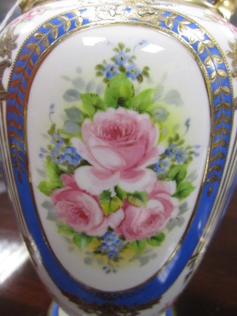 Noritake porcelain hand decorated landscape vase, - Image 8 of 9