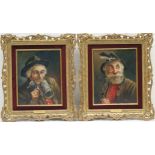 Rosemary Gartner (Mid 20th Century), Pair, Portraits of a Tyrolean Drinker and Smoker,