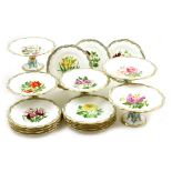 Minton porcelain botanical dessert service, circa 1855-60,