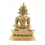 Sino-Tibetan gilt bronze figure of Buddha Amitayus, 19th Century or earlier,