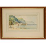 Arthur Willett (1857-1918), Coastal town, signed watercolour,