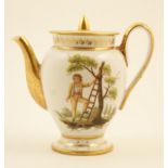 Paris porcelain lidded coffee pot, Empire period (1800-15),