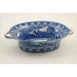 Cauldon blue and white printware table basket,