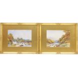 A M Clifton (active late 19th/early 20th Century), Pair, A Devon river, and The Ure, near Ripon,