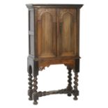 Continental walnut cabinet, early 18th Century,