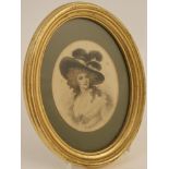 Portrait miniature of The Duchess of Devonshire, 19th Century, watercolour on paper,