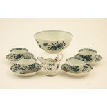 Small selection of blue and white porcelain, all late 18th Century,