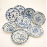 Selection of Chinese blue and white Export plates,