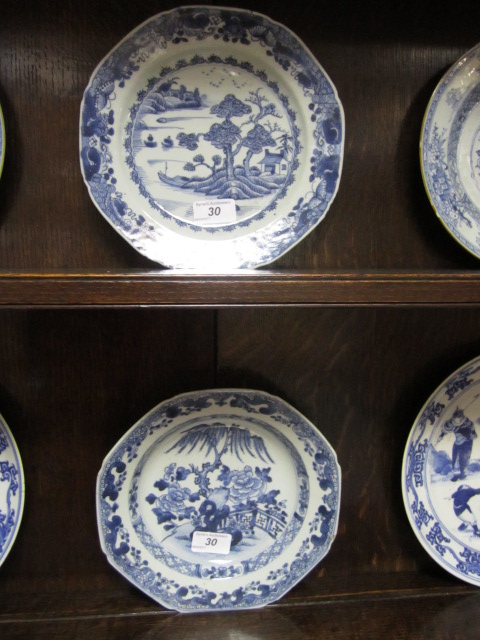 Selection of Chinese blue and white Export plates, - Image 12 of 12