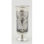 Edwardian silver and glass specimen vase, by James Dixon & Sons, Sheffield 1906,