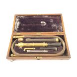 S Mawson & Thompson, London, brass enema set, in original mahogany carrying case, 44.